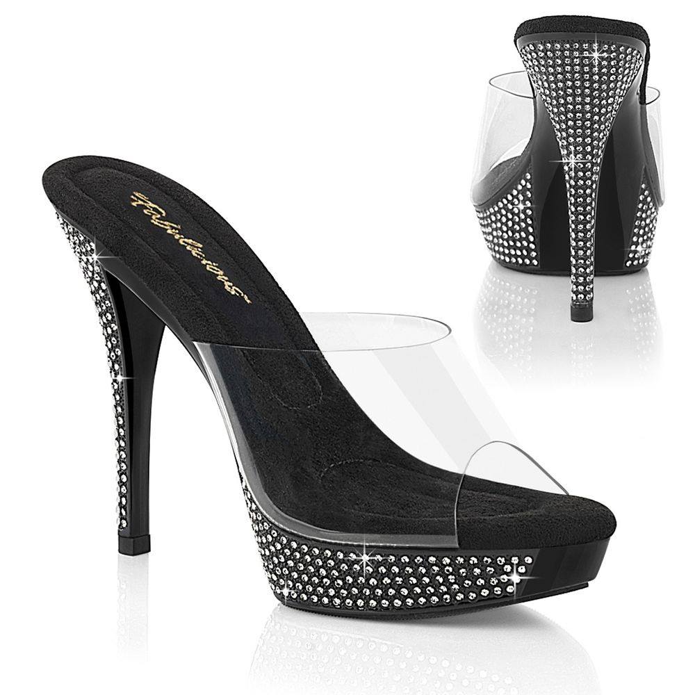 Fabulicious - ATHENA501 Mules with heel - Black/Transparent Product image